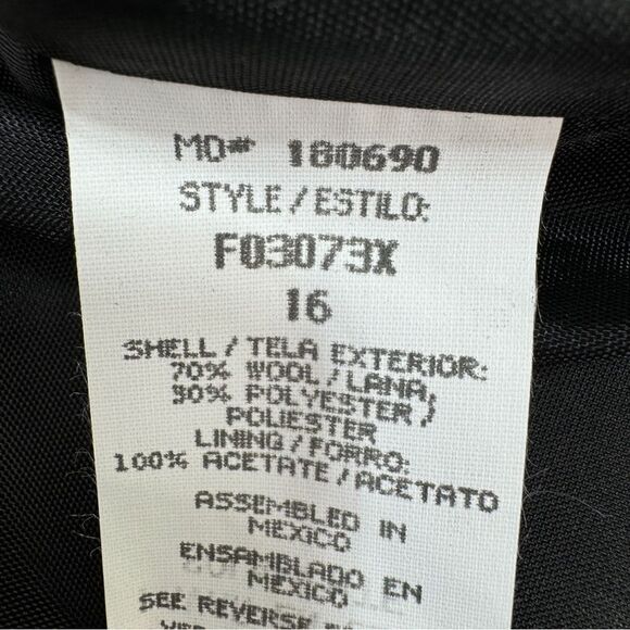 Sag Harbor Vintage Wool Blend Long Blazer Jacket Charcoal Grey 16 - Picture 12 of 14